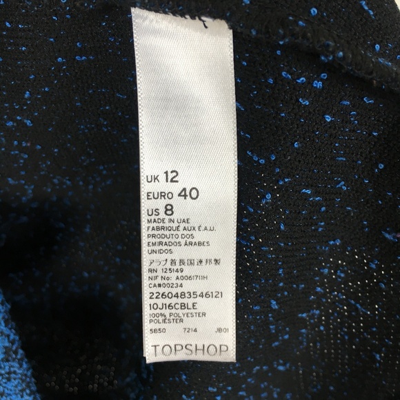 TOPSHOP Blue & Black Sweater Terry Texture Dress - Picture 7 of 8